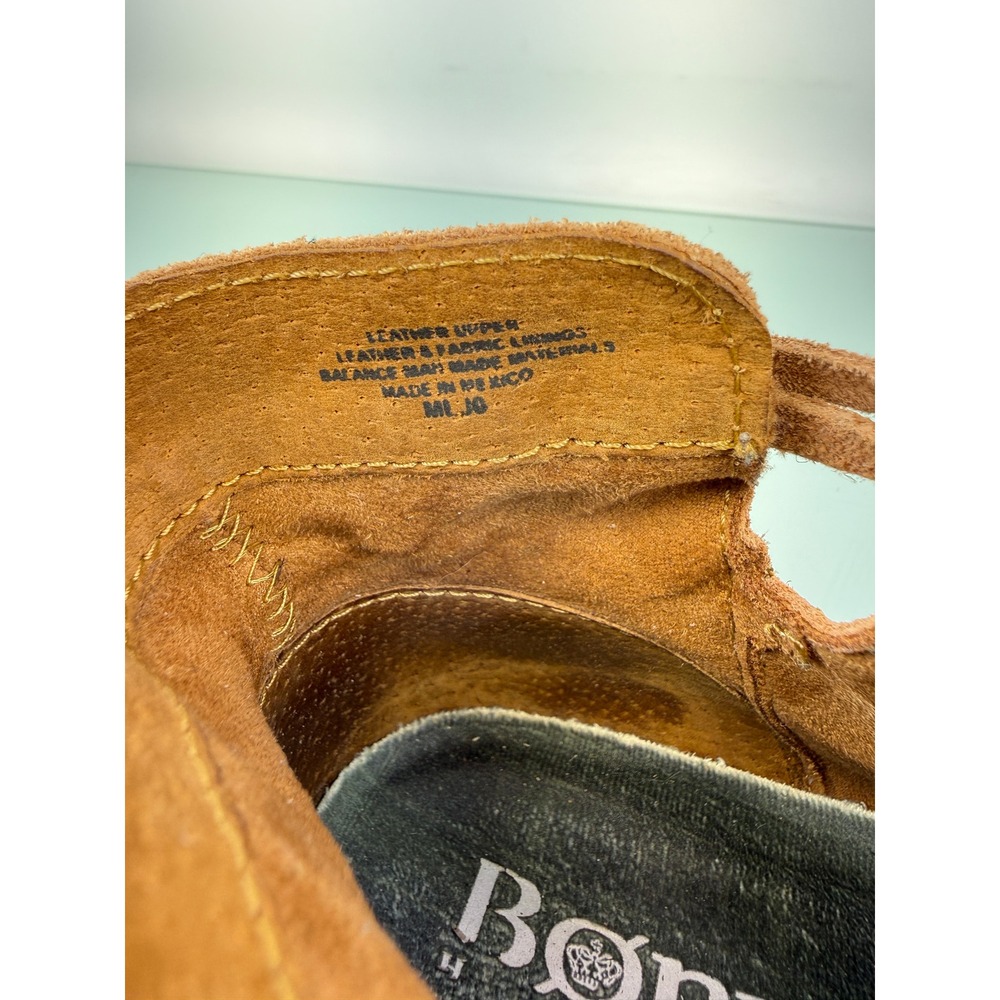 Born Tarkiln Brown Distressed Leather Ankle Booties Women9 Wrap Tie Boho Artisan - Picture 9 of 10